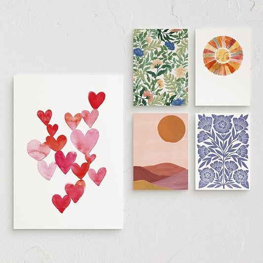 Minted Delight Greeting Cards Pack, Set of 5, Blank Notes with Envelopes, Chic, Stylish & Curated Folded Blank Stationery with Envelopes, Inspired Designs, Designed by Independent Artists