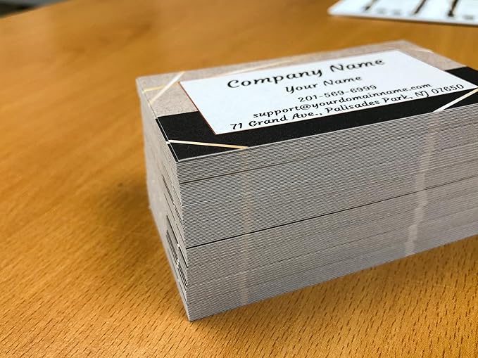 Custom Premium Business Cards 100 pcs Full color - Printed on 16pt(350gsm) or14pt (308gsm) Classic matte paper, Made in The USA (Kraft-Half)