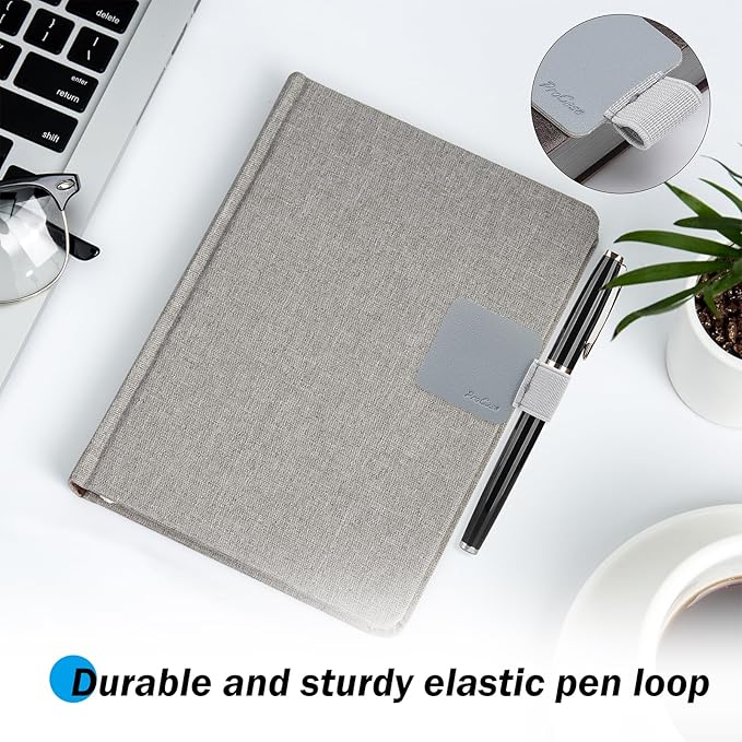ProCase (5 Pack Pen Loop Holder for Notebooks Journals Planners Tablet Case, Self Adhesive Leather Pencil Holder with Elastic Loop for Pens, Apple Pencil, Stylus Pen -Grey