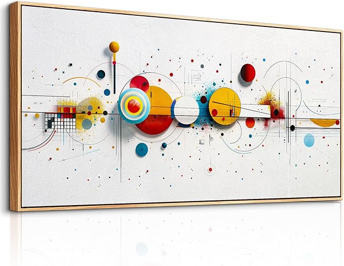 KELIYUAN Large Canvas Wall Decor For Living Room Wall Art For Bedroom Office Murals Abstract geometric drawing Artwork For Modern Stretched and Framed Beach Posters Home Decor Aesthetics 24"X48"