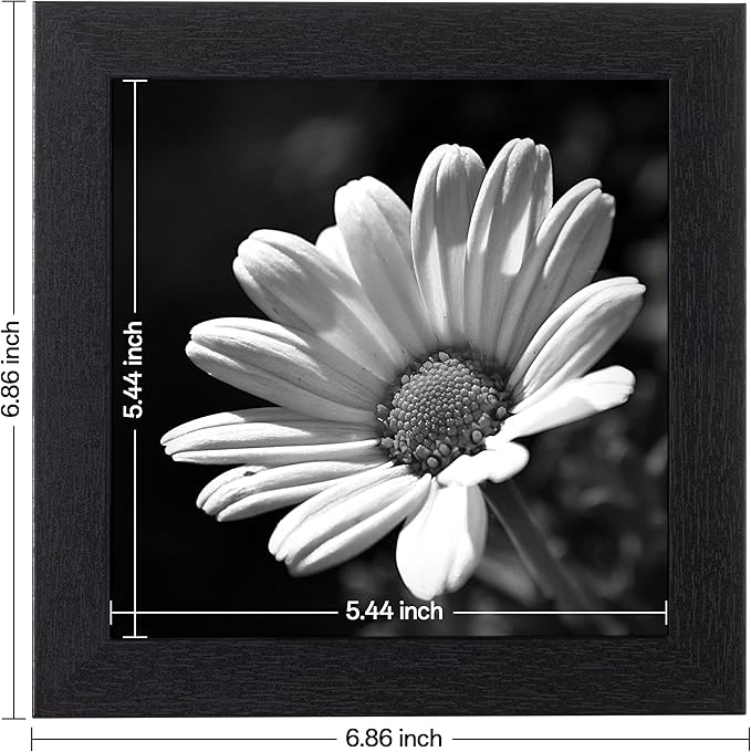 eletecpro 6x6 Picture Frames Set of 9, Classic Gallery Wall Frame Displays 6x6 Photos on the Table, Square Collage Wall Decor, Black Picture Frames with Hanging Hardware for Home Wall Art
