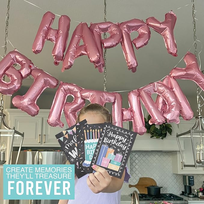 Hadley Designs Happy Birthday Cards Bulk with Envelopes - 24 Assorted Birthday Cards for Kids & Adults, Bulk Greeting Card Pack for Office, Blank Generic Bday Notecards with Envelopes, Designed in USA