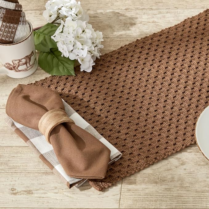 Park Designs Brown Chadwick Braided Farmhouse Table Runner 36 Inch | 13x36 Rustic Dining Table Accessory | Hand Loomed & Rugged Texture | Modern Farmhouse Table Runners 36 Inches