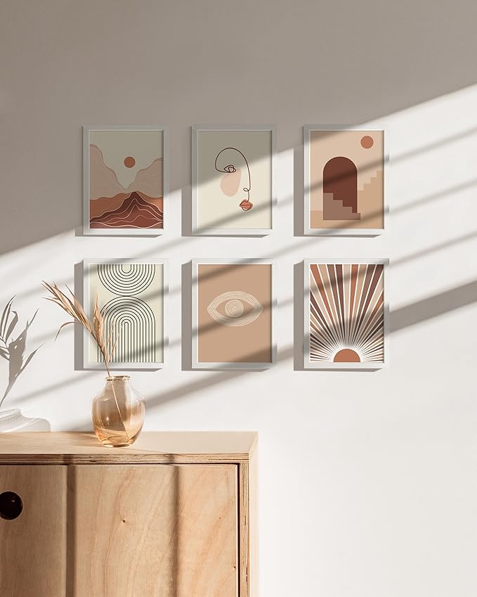 HAUS AND HUES White Oak Wood 6x8 Picture Frames - Bulk Set of 25, Premium Frames with Plexiglass (White, 6x8 in)