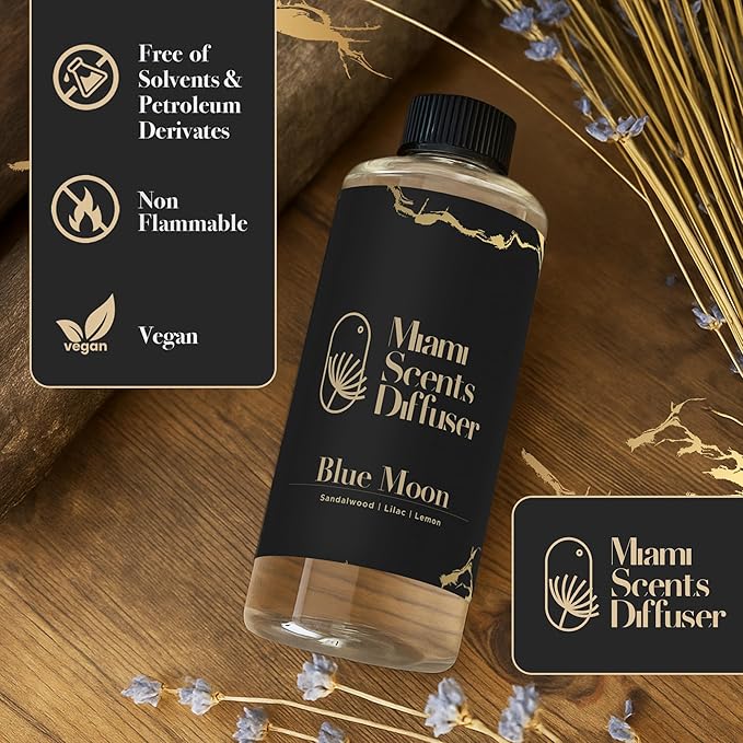 Blue Moon Scent Inspired by Shangri-La Hotel 17 Fl Oz - 500 ml Essential Oils Aroma for Home Office Diffuser Luxury Fragance Refill Aromatherapy Fresh Natural Blend of Lemon, Lilac and Sandalwood.