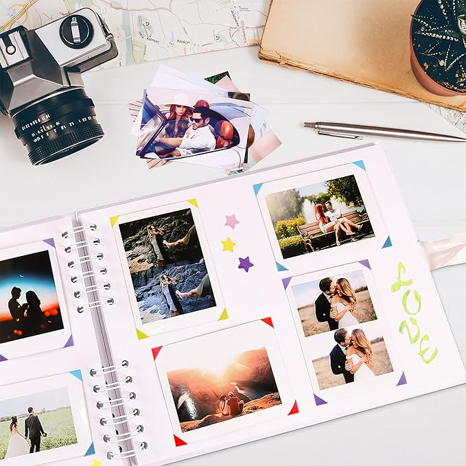 Vienrose Scrapbook Album 80 Pages, DIY Photo Album with Accessories, White Kraft Paper Memory Book for Wedding, Birthday, Travel, Christmas, Mother’s Day, 11x8 Inches