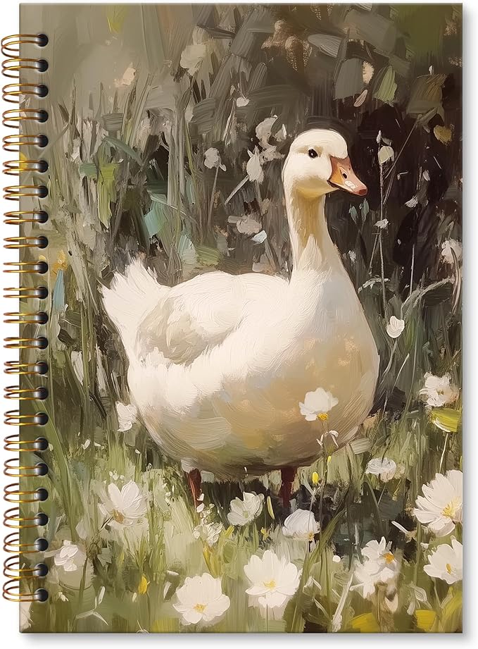 XNXLDYLH Cute Goose Duck Notebook Journal, Farmhouse Aesthetic Spiral Notebook, Cute Nature Aesthetic Journals Notebooks for Women Girls Boys Kids, Duck Office School Supplies Gifts, 5.5x8.3 Inch