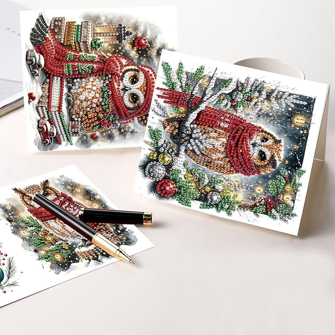Diamond Painting Greeting Card Kit, Special Shaped Diamonds Painting, DIY Handcraft for Relatives and Friends with Wishes,Unique Design Crafting for Birthday or Holiday Cards