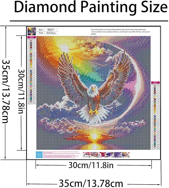 GXGLLPZBY Diamond Art Kits for Beginners,Eagle with Sunset Sky Diamond Painting Kits for Adult, 5D DIY Full Drill Paint by Diamonds Dot Gem Art Painting Kits,for Home Wall Decor 13.8X13.8inch