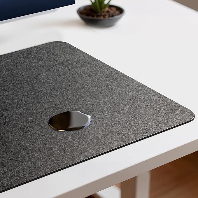 Jotsome Leather Desk Mat, Non-Slip Desk Blotter Pad - Desk Protector for Office, Home, Lap Desk, Laptop, and Desktop, Gift for The Holidays or Christmas (Tan, 17" x 12")
