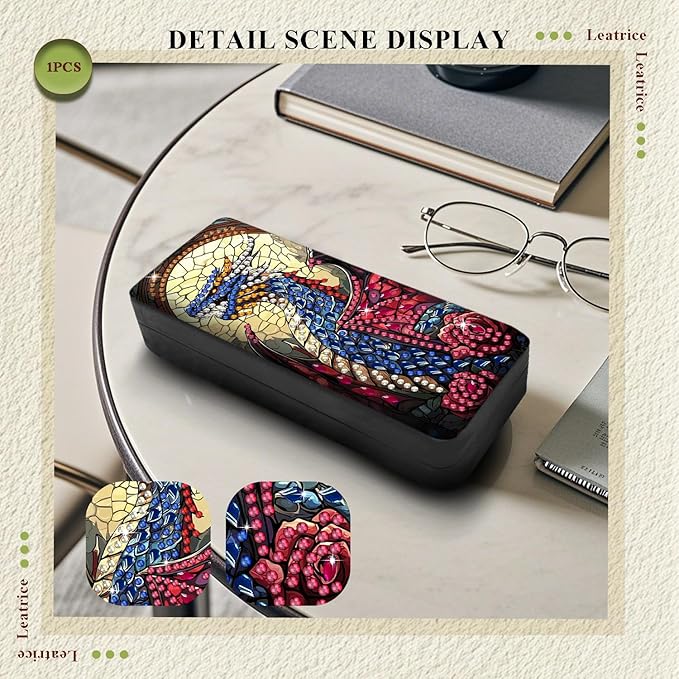 Leatrice Animal Diamond Art Kits for Adults Small Diamond Painting Kit Gem Art Paint by Diamonds Dot Eyeglasses Case 5d Diamond Art DIY for Beginner Women Dragon