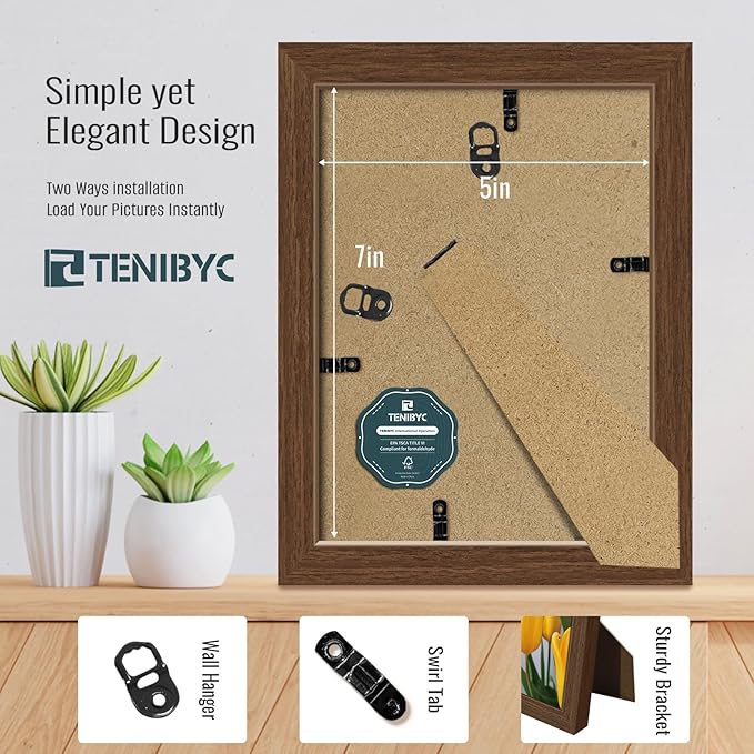 Picture Frame 4 Pack - Solid Wood Poster Photo Frame - Woodgrain Series - Room, Office, Gallery, Studio Display - Wall Hanging