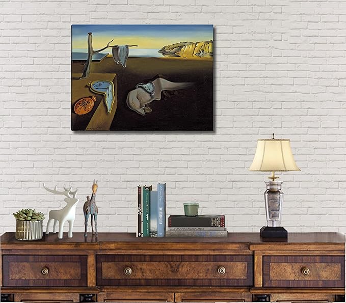 msspart Salvador Dali Canvas Wall Art - The Persistence of Memory Painting Classic Artwork Print, Famous Picture Poster for Home Decor - 16"x24"