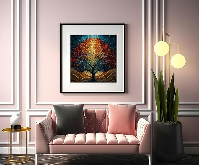 JYXSJYYD 5D DIY Diamond Art Kits for Adults,Colorful Tree Diamond Paintings Kits for Beginners,Paint by Diamonds Dot Full Drill Round Art Crafts,Home Wall Art Decor 13.8x13.8 inches