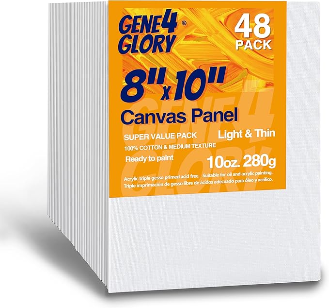 48 Pack Canvas Boards for Painting 8 x 10 inch Painting and Drawing Acrylic Oil Painting for Kids Adults
