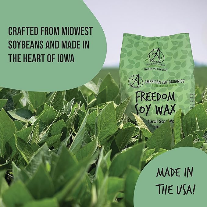 American Soy Organics Freedom Soy Wax Beads for Candle Making - Natural Candle Making Supplies - Paraffin-Free, Beeswax-Free Candle Wax for Container Candles, Tealights and Wax Melts, 5 lbs