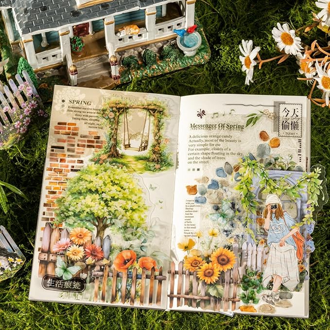 60Pcs Fence Cardstock Sticker Set, Farmhouse Style Decorative Stickers for Scrapbooking, Journaling, DIY Crafts, and Home Decor
