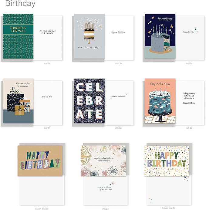 American Greetings All Occasion Deluxe Card Assortment with Envelopes and Storage Box(60-Count)