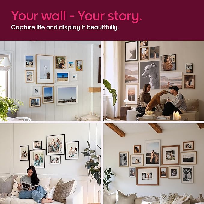 Mixtiles Official - Custom Photo Tiles - Personalized Printed Photos - Magnetic Wall Frames - Adhesive Sticker, No Nails - Various Sizes and Frames - 8x8-tiles-Tile - Black Frame