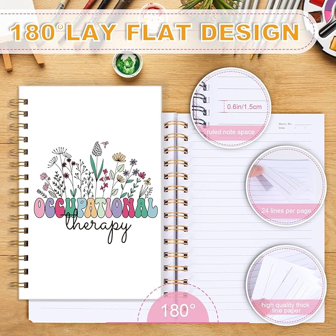 Occupational Therapy Spiral Notebook - Occupational Therapy Gifts for Women OT Gifts for Therapists Flower Spiral Journal Notebooks Therapist Notebook for Note Taking 5.5x8.3 Inch