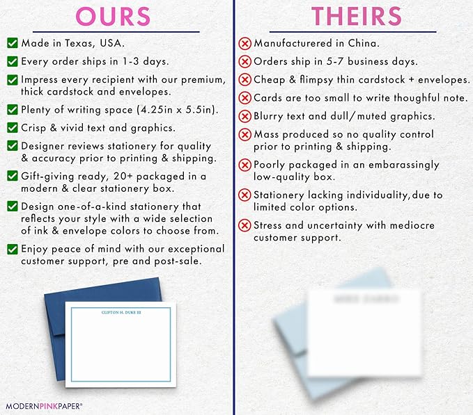 Modern Pink Paper Mens Personalized Stationery Set for Boys, Boys Personalized Thank you Notes, Men Custom Note Cards, Mens Stationary Set, Your Choice of Colors and Quantity