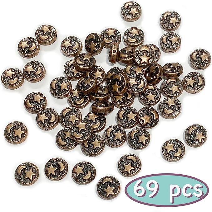 Copper Spacer Beads 69Pcs Flat Beads for Jewelry Making Supplies for Adults Small Seed Beads for Necklace Earring Bead Bracelet Making Kit Beads Bulk Silver Jewelry Set 9mm
