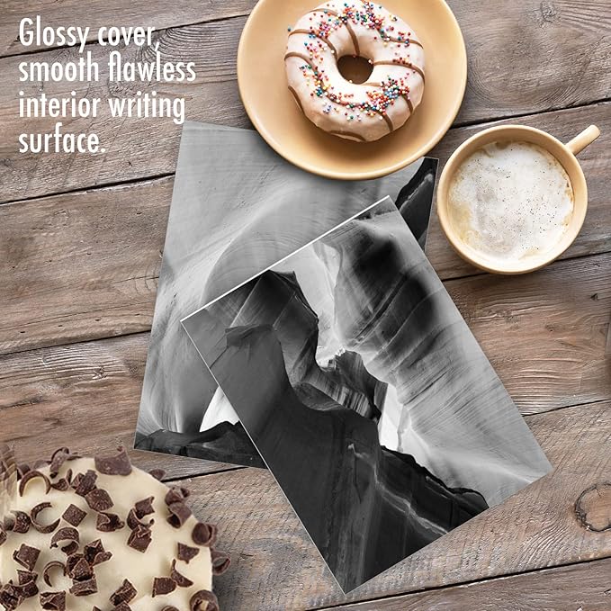 The Best Card Company - 10 Blank Note Cards with Envelopes (4 x 5.12 Inch) - Black & White Photos, Bulk Boxed Set - Free Forms M3310