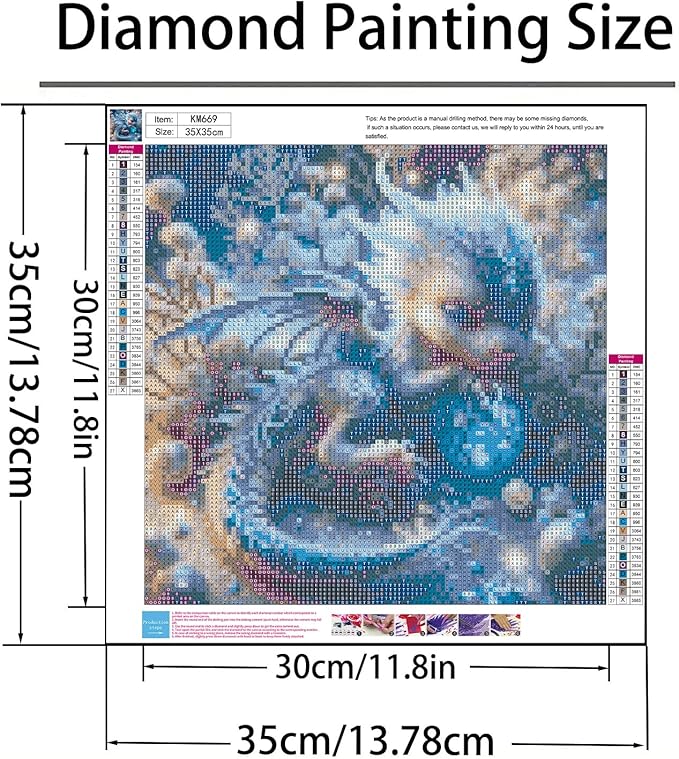 GXGLLPZBY Diamond Art Kits for Beginners,Dreamy Dragon Guarding Jewels Diamond Painting Kits for Adult, 5D DIY Full Drill Paint by Diamonds Dot Gem Art Painting Kits,for Home Wall Decor 13.8X13.8inch