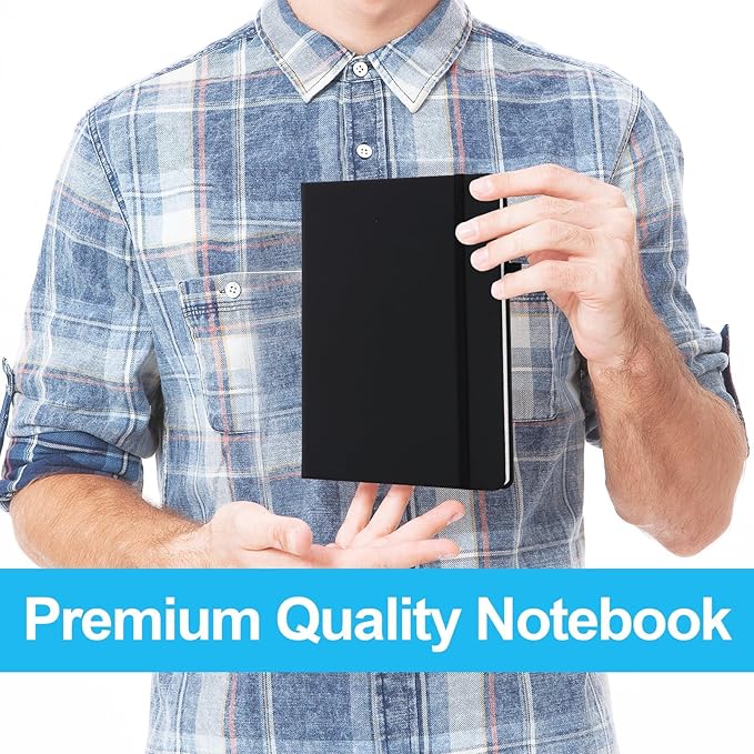 Lined Dotted Journal Notebook A5 (6x8), Dot Grid Hardcover PU Leather Writing Journal with Japanese Paper, 160 Pages, Gift for Women and Men, Work & Note Taking
