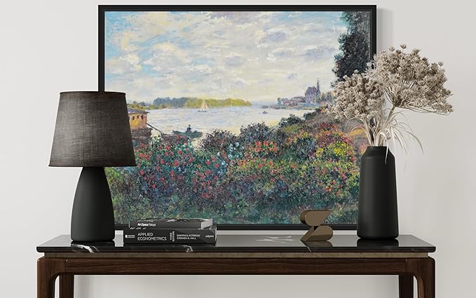La Seine À Argenteuil Claude Monet Wall Art Print Poster, Impressionist Painting Wall Art Wall Decor, for Bedroom and Living room Bathroom Decor 115 (La Seine À Argenteuil, 8 x 10 inches, Black Frame)