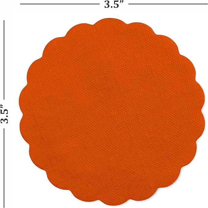 Disposable Orange Paper Coasters for Drinks, 3.5 Inch Round Coasters for Bar, Cocktail, Beverage, Wine Or Event, 500 Pack Bulk