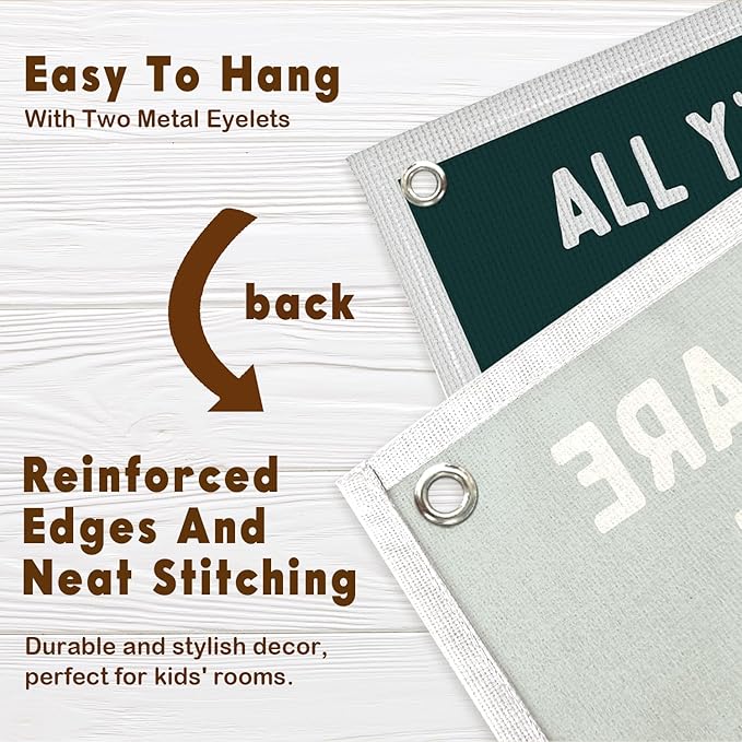 Lacama Vintage Classroom Wall College Dorm Decor, All Y'all Are Welcome But You Gotta Act Right Banner, Retro Wall Hanging Banner Pennant Flag for Bedroom Kids Room Playroom Decor, 30x20 Inch