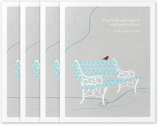 Compendium Positively Green 4-Pack of Sympathy Cards – They lived and laughed and loved… (Four Cards Total, One Design, with Envelopes)