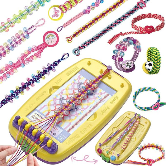 Friendship Bracelet Making Kit for Girls, 2 in 1 DIY Art & Crafts Bracelet String Maker Toys Set, New Years Birthday Gifts Ideas & Kits Toys for Girls, Ages 8, 9, 10, 11, 12 Years Old