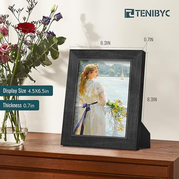 Picture Frame 4 Pack - Solid Wood Poster Photo Frame - Woodgrain Series - Room, Office, Gallery, Studio Display - Wall Hanging