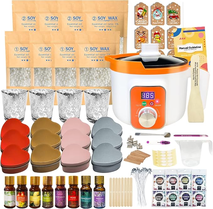Ksedcon Candle Making kit (Orange, 2.2lbs Candle Making kit)