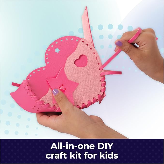 Cool Maker, Sweetheart Handbag Kit, Design a Faux Leather Shoulder Bag, Arts and Crafts Kit, Kids Toys for Girls Ages 6 and up