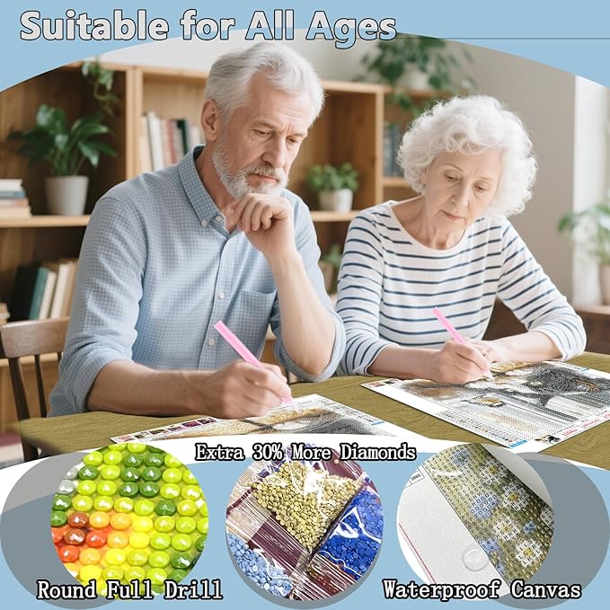 AMORARS Diamond Painting Kit for Adults - Cat Diamond Art Beginners - DIY Full Diamond Dot Rond Gem Art Paintings, Suitable Gifts, and Home Decoration Crafts, 12x12Inch