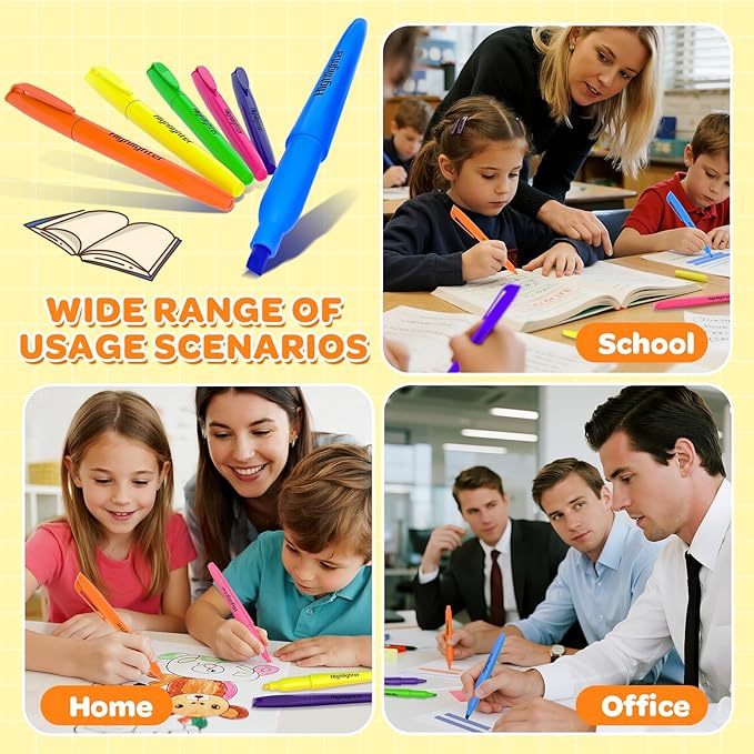 150 Pack Highlighters Assorted Colors Bulk - Chisel Tip No Bleed Dry-Quickly Markers Set for Office Classroom Supplies, Back to School Gifts for Students Teachers