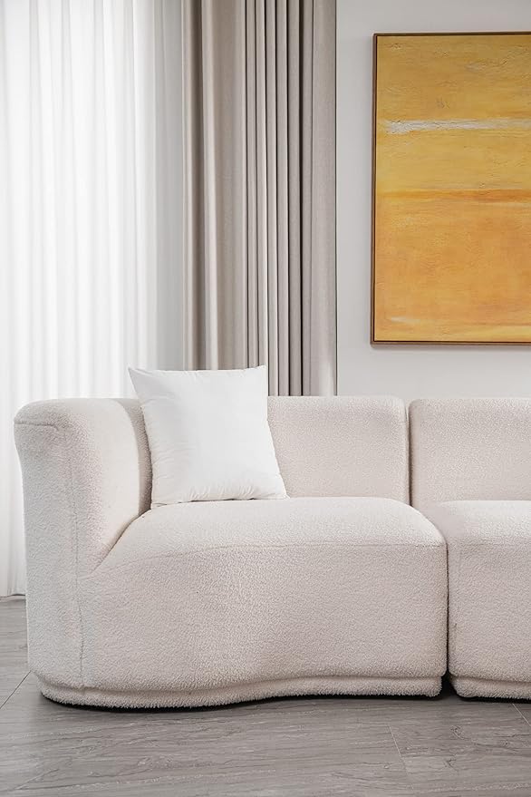 Decorative Pillow Cases 24x24 White: 2 Pack Cozy Soft Velvet Square Throw Pillow Covers for Farmhouse Home Decor
