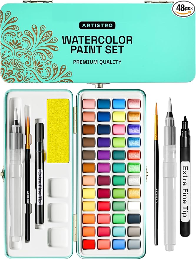 ARTISTRO Watercolor Paint Set - Portable Paint Kit - Perfect for Gifting to Adults, Teens, Tweens, & Kids
