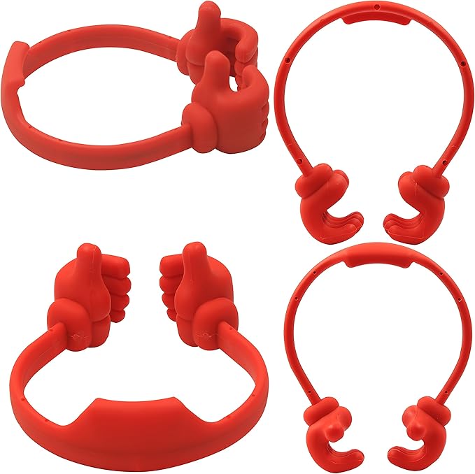 Honsky Cell Phone Stand Holder, Thumbs Up Lazy Phone Stand, Universal Adjustable Flexible, Cute Perfect Stocking Stuffers Gifts for Teen Girls, Compatible with Cell Phones & Tablets,Deep Red