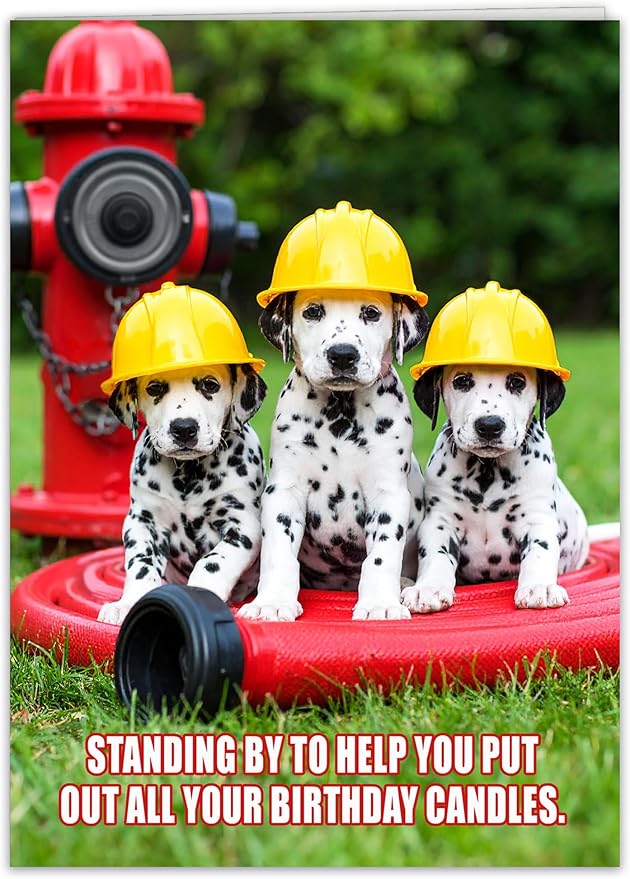 Funny Dog Birthday Card for women, men, family & friends - hilarious dalmation greeting card if you need help putting out your candles!