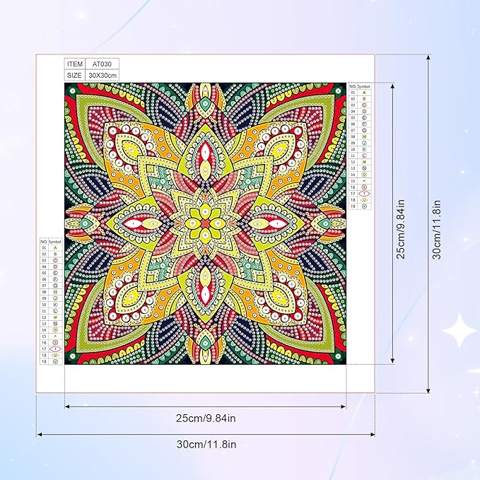 Tontut Flower Diamond Art Painting Kits, 5D Special Shape Beginner Crystal Diamond Art Painting for Home Wall Decor Gifts 12×12 inch