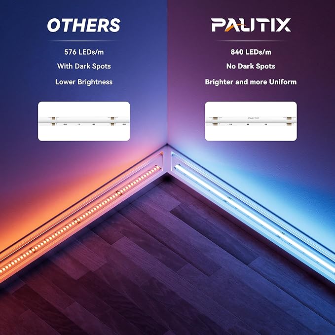 PAUTIX RGB COB LED Strip Light 24ft/7.5m,UL Listed 24V Color Changing Light Strips with 6300LEDs Multicolor Flexible Tape Lights for TV,Room,Bedroom,Party DIY Decoration(Power Supply Not Included)