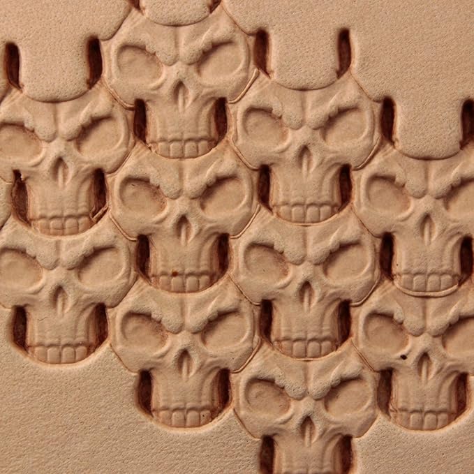 DandS ltd Leather Stamp Tool, Skull, Professional Steel Craft Tool for Leatherworking, Embossing, Carving & Stamping Leather Projects, Belts, Wallets & DIY Projects Compatible with Mallet #422