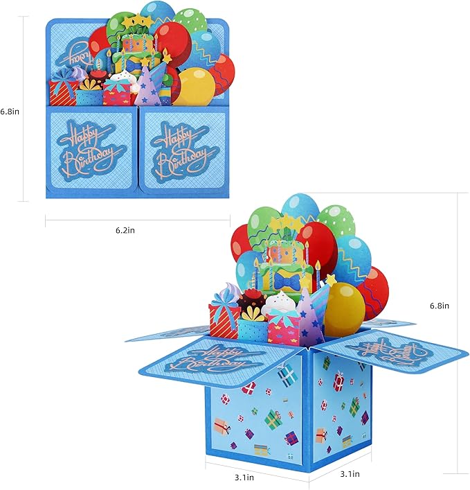 3D Pop-Up Happy Birthday Cards – Fun & Unique Greeting Cards with Envelopes & Message Tag - Gift for Son, Daughter, Mom, Dad, Wife, Husband, Girlfriend, Boyfriend! Celebrate in Style!