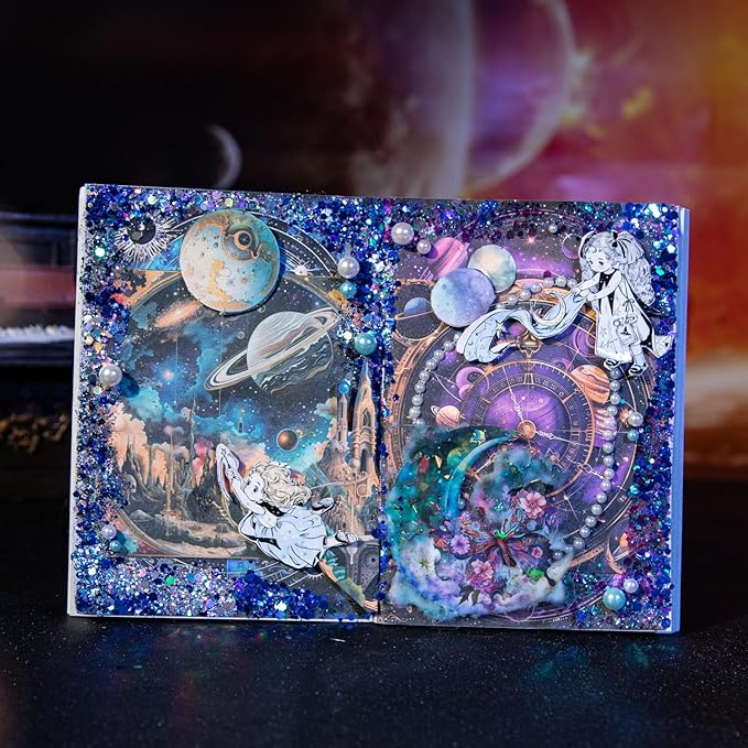 180 Sheets Fantasy Celestial Scrapbook Paper – Vintage Galaxy, Planets, Constellations & Cosmic Art – Aesthetic Lunar Astronomical Journal Supplies for DIY Art Craft, Card Making, Junk Journaling