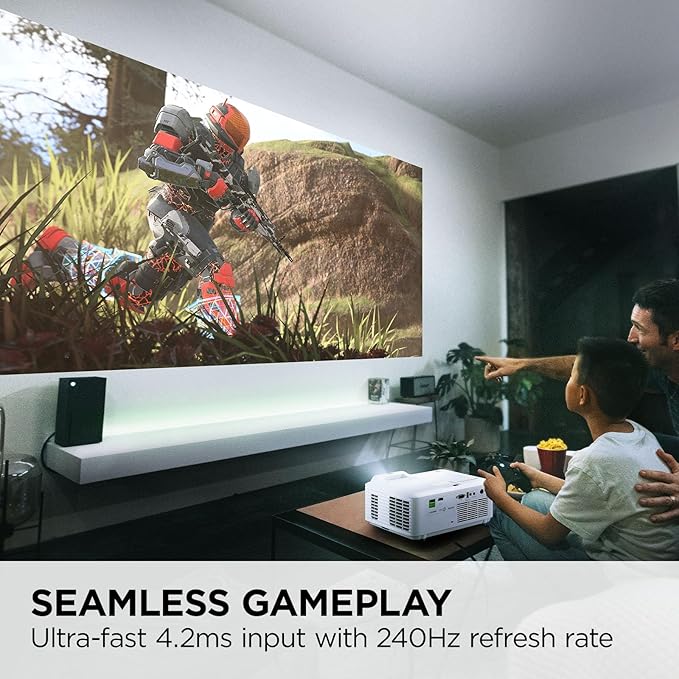 ViewSonic LX700-4K UHD 3500 Lumens Laser Projector Designed for Xbox with 4.2ms Response Time, 240Hz Refresh Rate, 1.36x Optical Zoom, Dual HDMI, and HDR/HLD Support