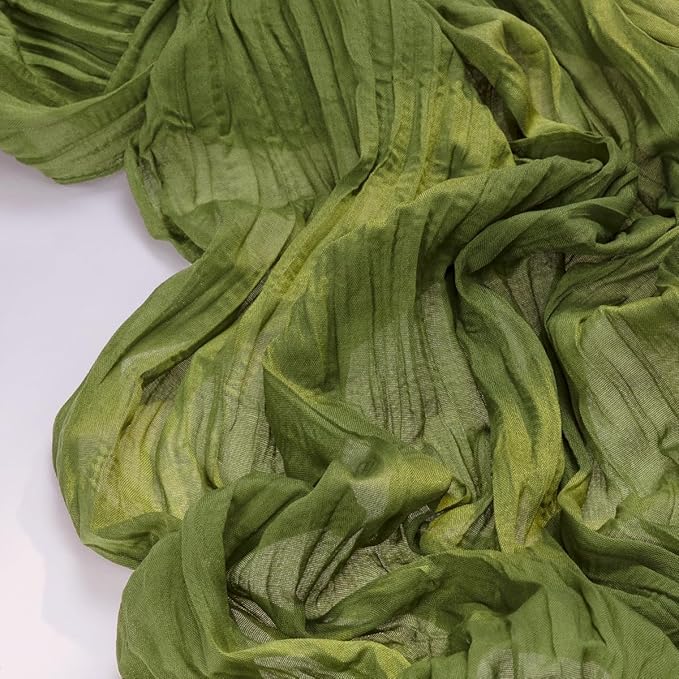 Socomi 3pcs Olive Green Valentine's Day Cheesecloth Table Runner Boho Rustic Gauze 120 inch 10FT Cheese Cloth Runner for Wedding Party Baby Shower Birthday Home Decor Holiday Decorations